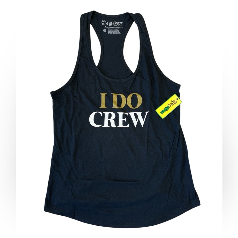 Tipsy Elves “I do crew” tank top black color size XL